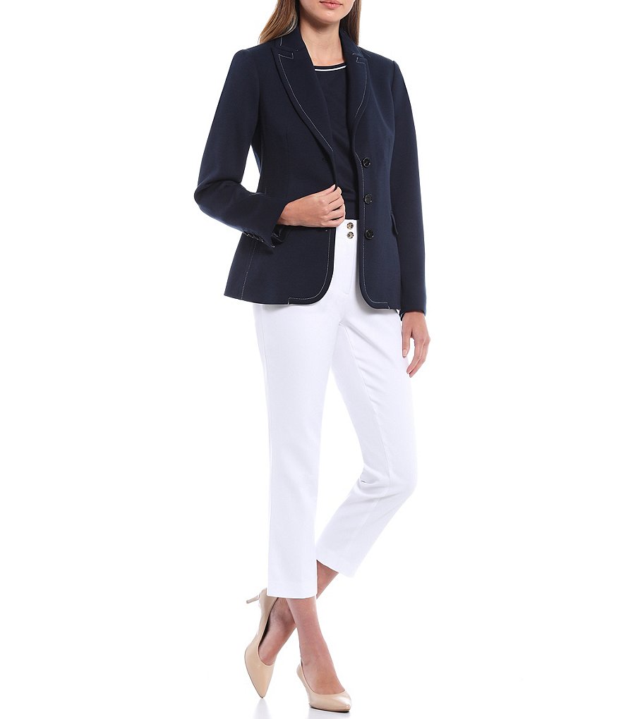 Tommy Hilfiger 3 Button Long Sleeve Scuba Blazer