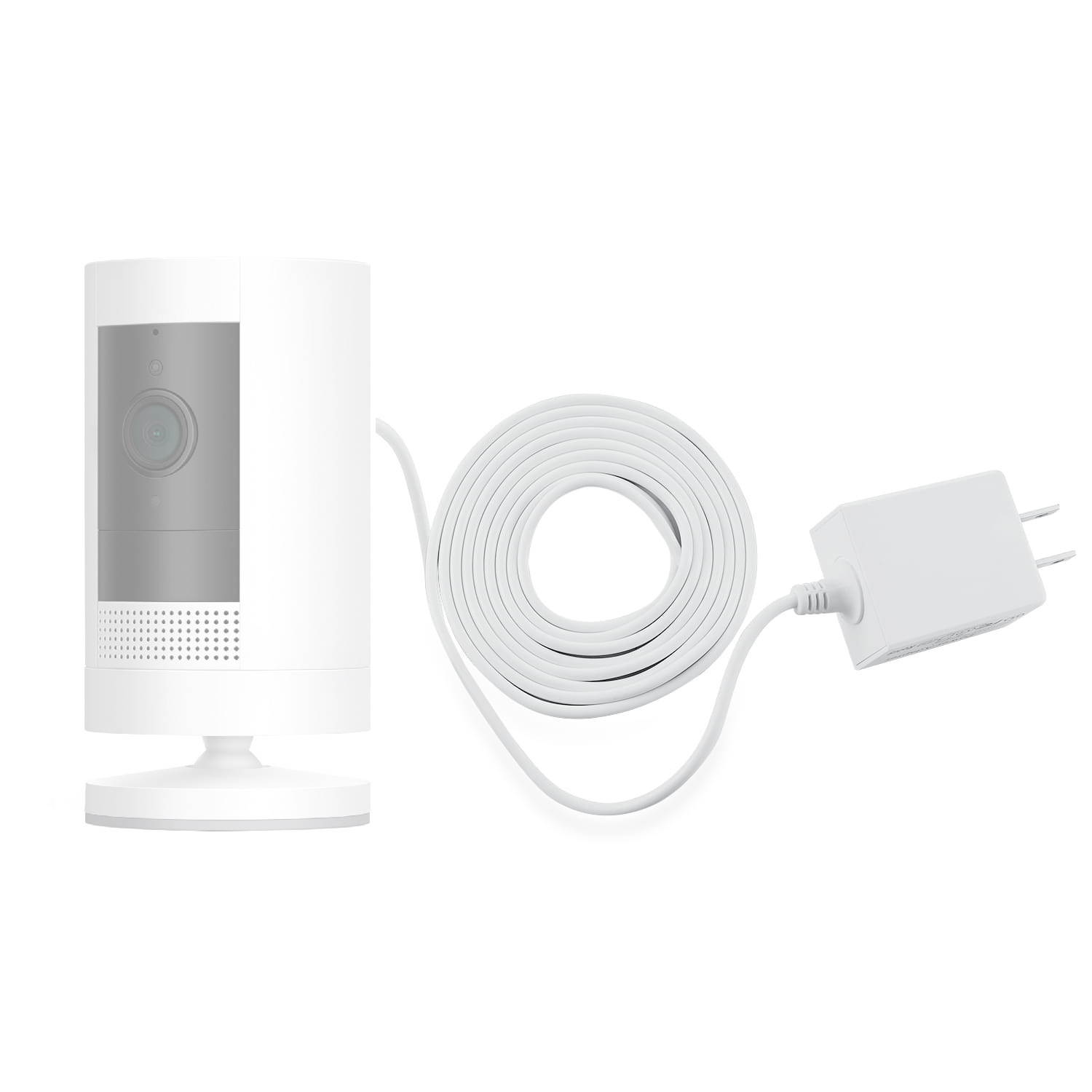 Wasserstein Weatherproof Integrated Charger for Ring Spotlight Cam Battery & Ring Stick Up Cam Battery - Extra Long and Thin 21ft Cable (Black)