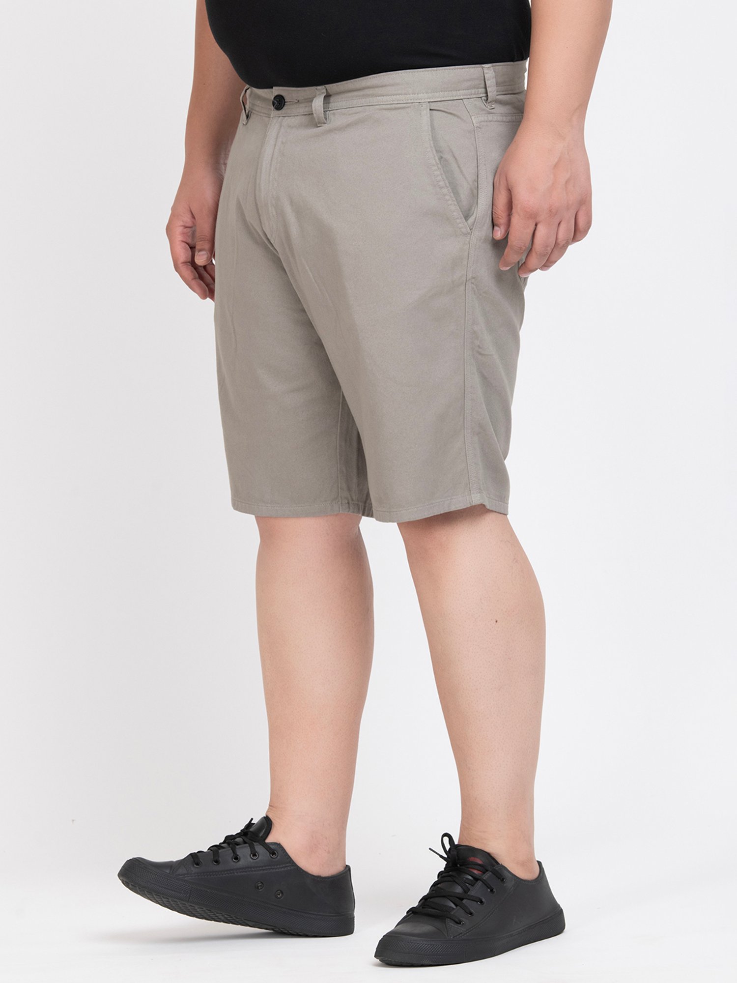 IVOC Grey Regular Fit Cotton Plus Size Shorts