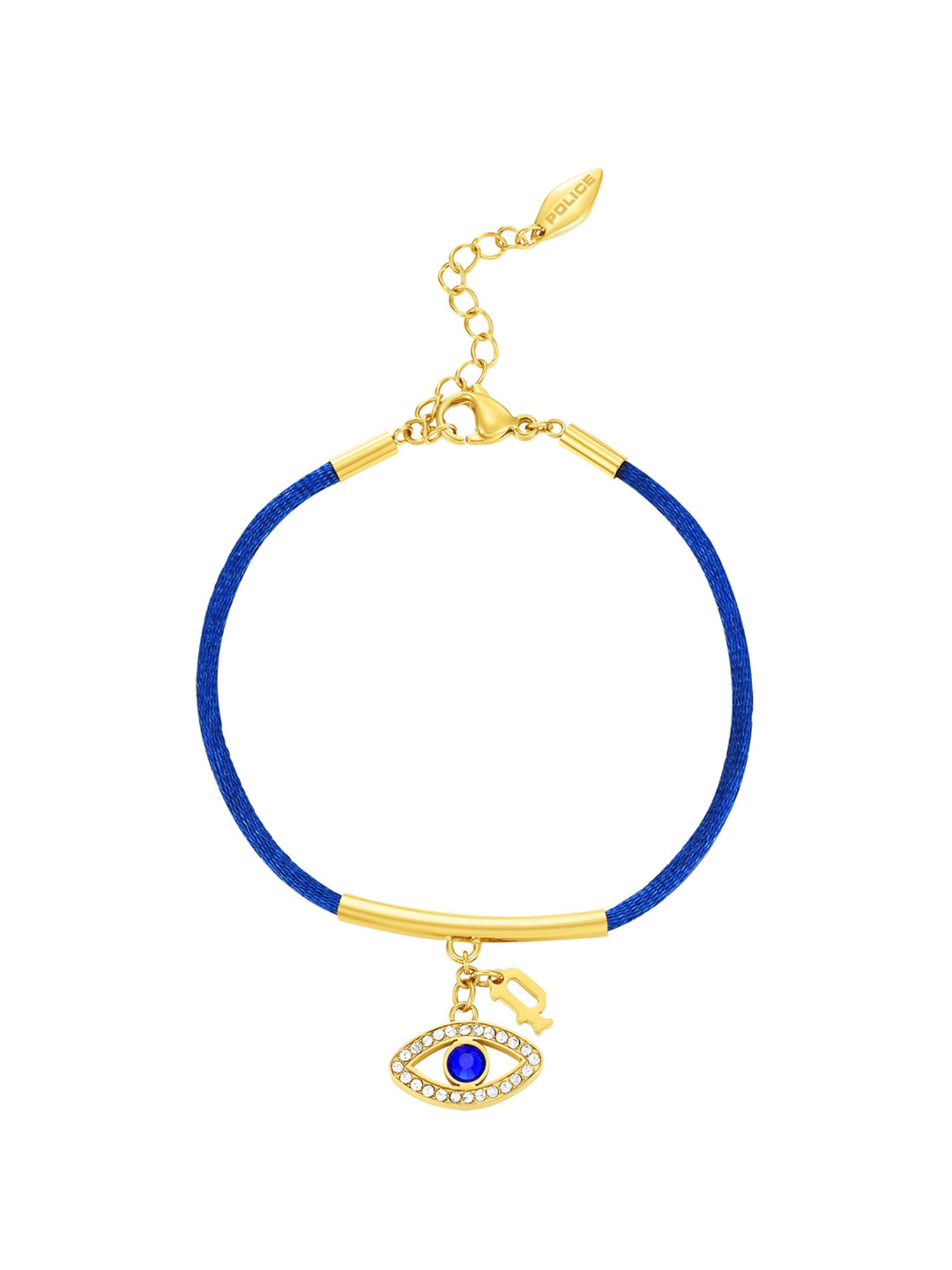 Police Eye Charms Crystals Flexible fit Blue Flexible fit Bracelet for Women