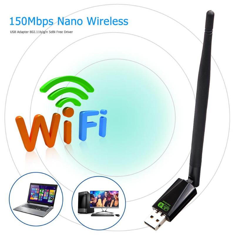 1 pcs USB2.0 Networking Card Wireless WiFi Adapter Dongle 150Mbps Lan Network Card Receiver With Antenna