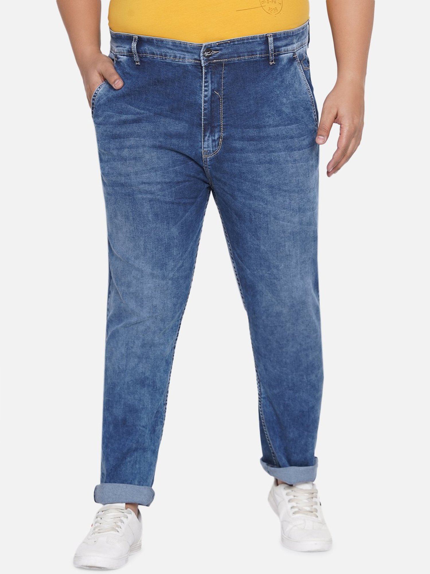 John Pride Blue Cotton Plus Size Jeans