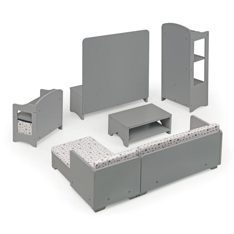 Media Room Furniture Set for 18" Dolls - Gray/White