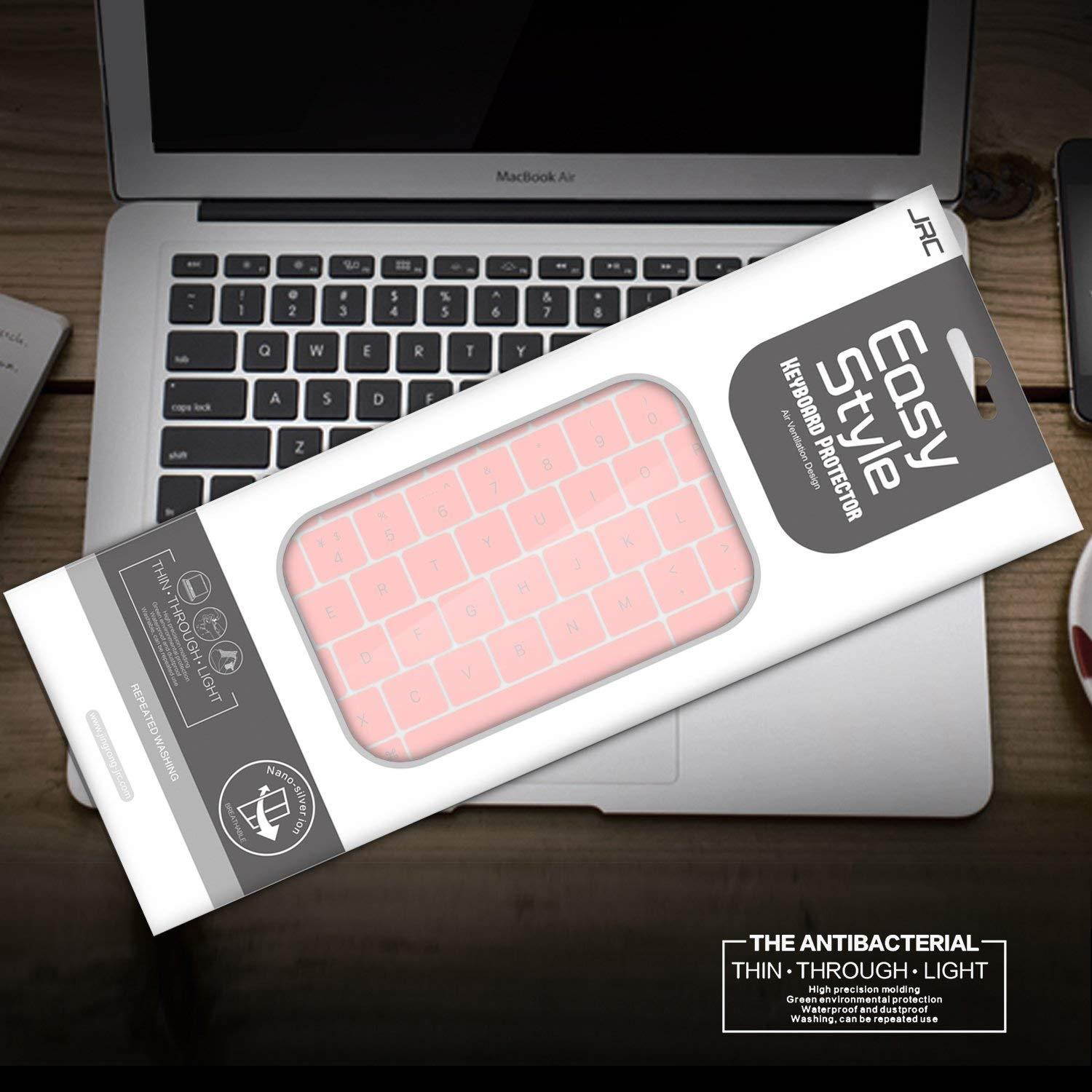 Premium Keyboard Cover Skin for MacBook Pro 13 inch with Touch Bar and Backlight Silicone Keyboard Protector for MacBook Pro 15 inch with Touch Bar( 2016/2017/2018)-Sakura Pink, US Layout