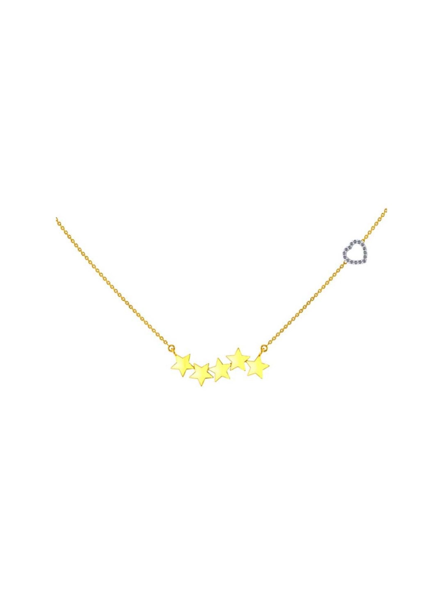 Mia by Tanishq 14 Karat Yellow Gold Two to Tango Diamond Necklace