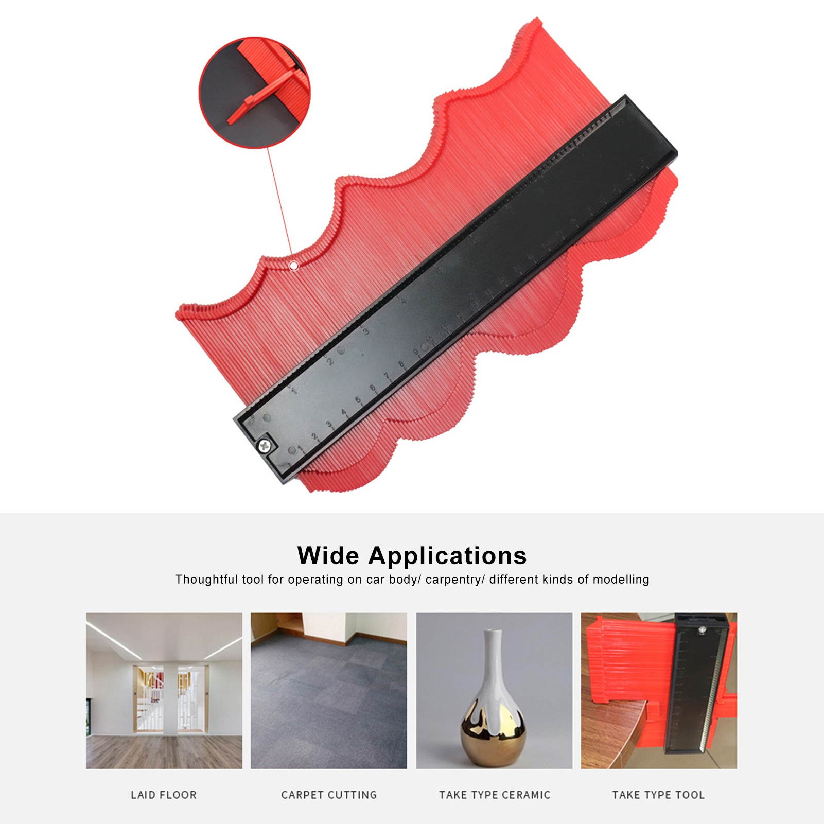 4.7Inches/ 120MM Contour Gauge Duplicator Irregular Shaping Measure Ruler for Woodworking Tracing Flooring Molding Repairing DIY Decoration