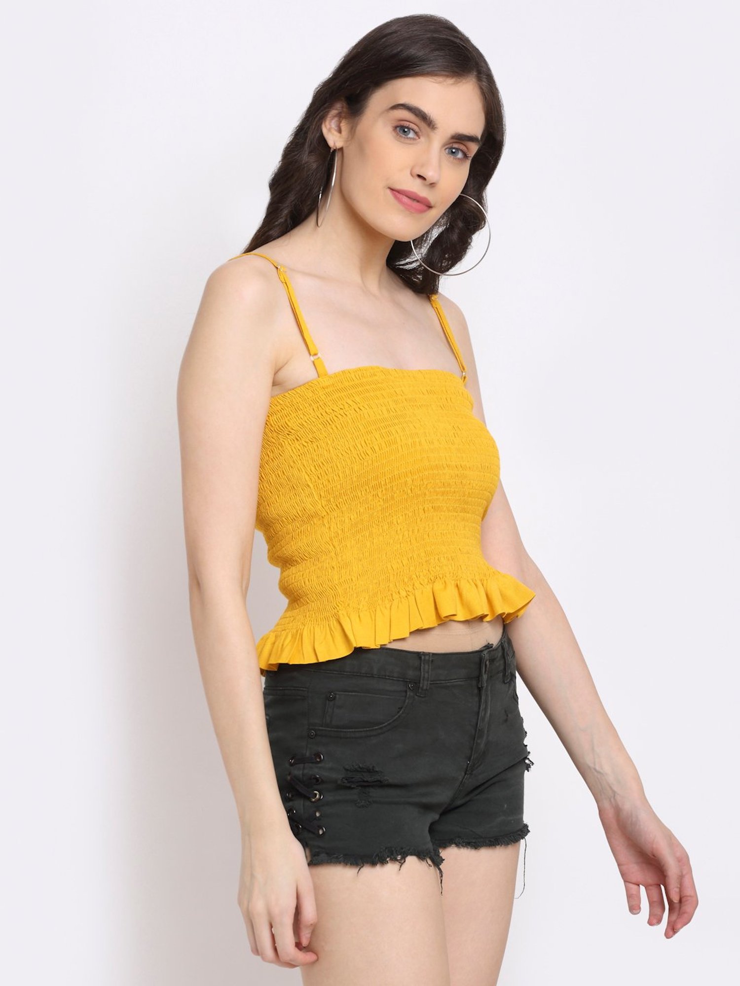 NEUDIS Yellow Square Neck Top