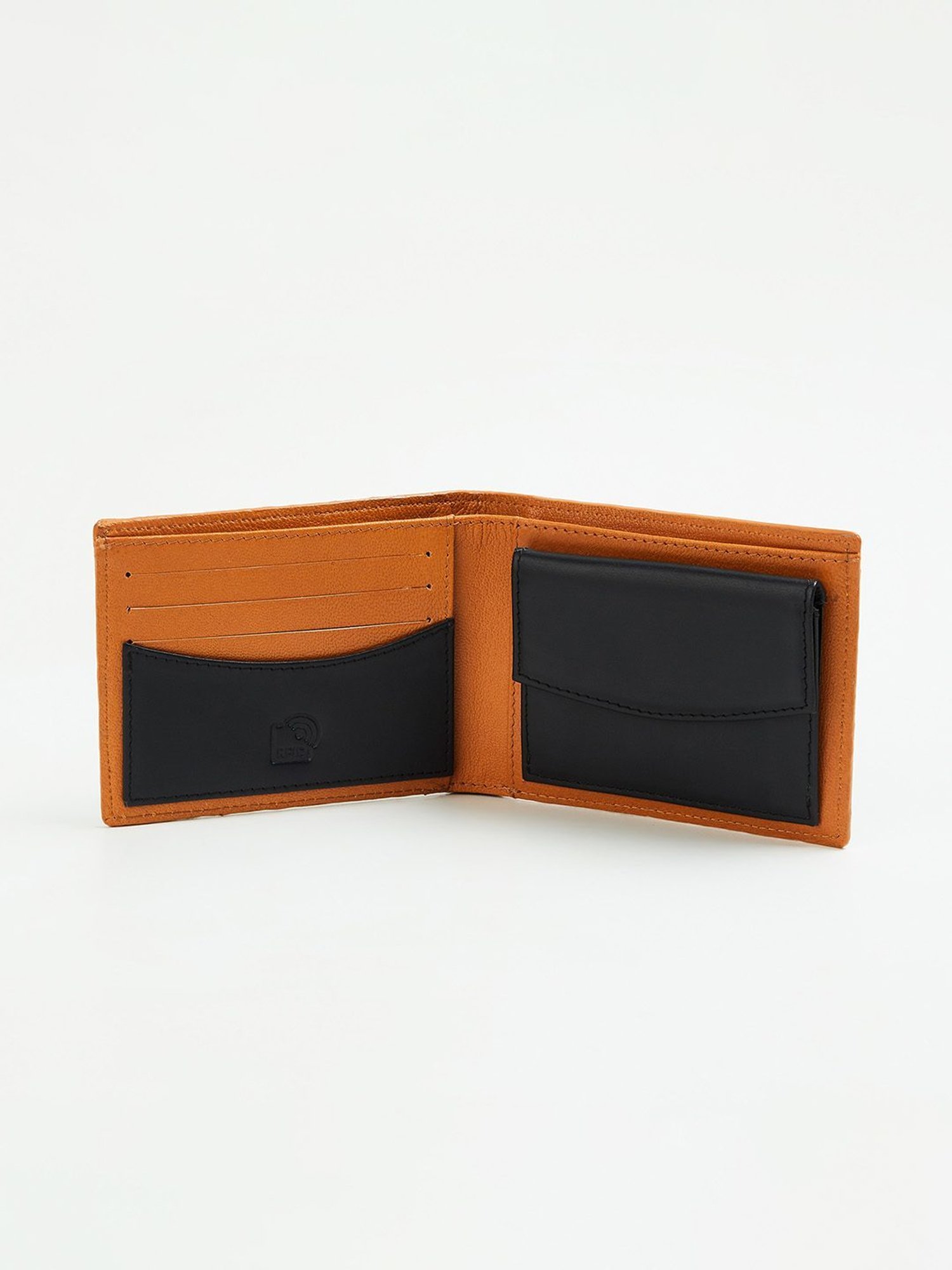Code by Lifestyle Black Leather Bi-Fold Wallet for Men
