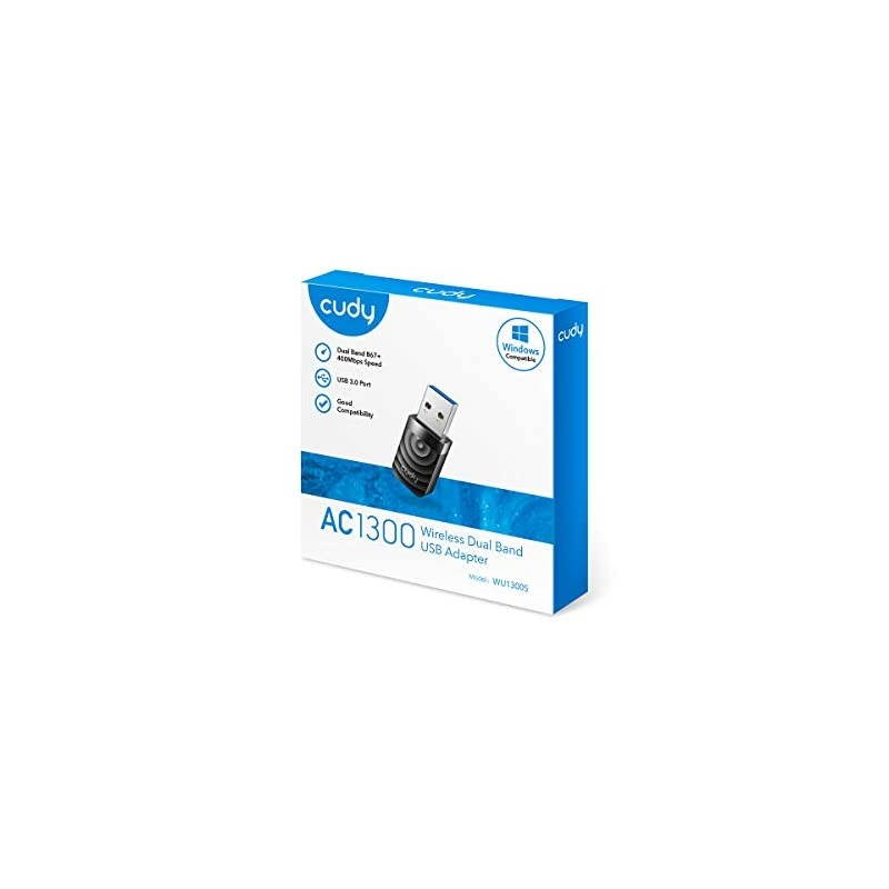 WU1300S AC 1300Mbps WiFi USB 30 Adapter for PC USB WiFi Dongle 5Ghz 24Ghz WiFi USB 30 Wireless Adapter for DesktopLaptop Compatible with Windows 788110 mac OS Linux