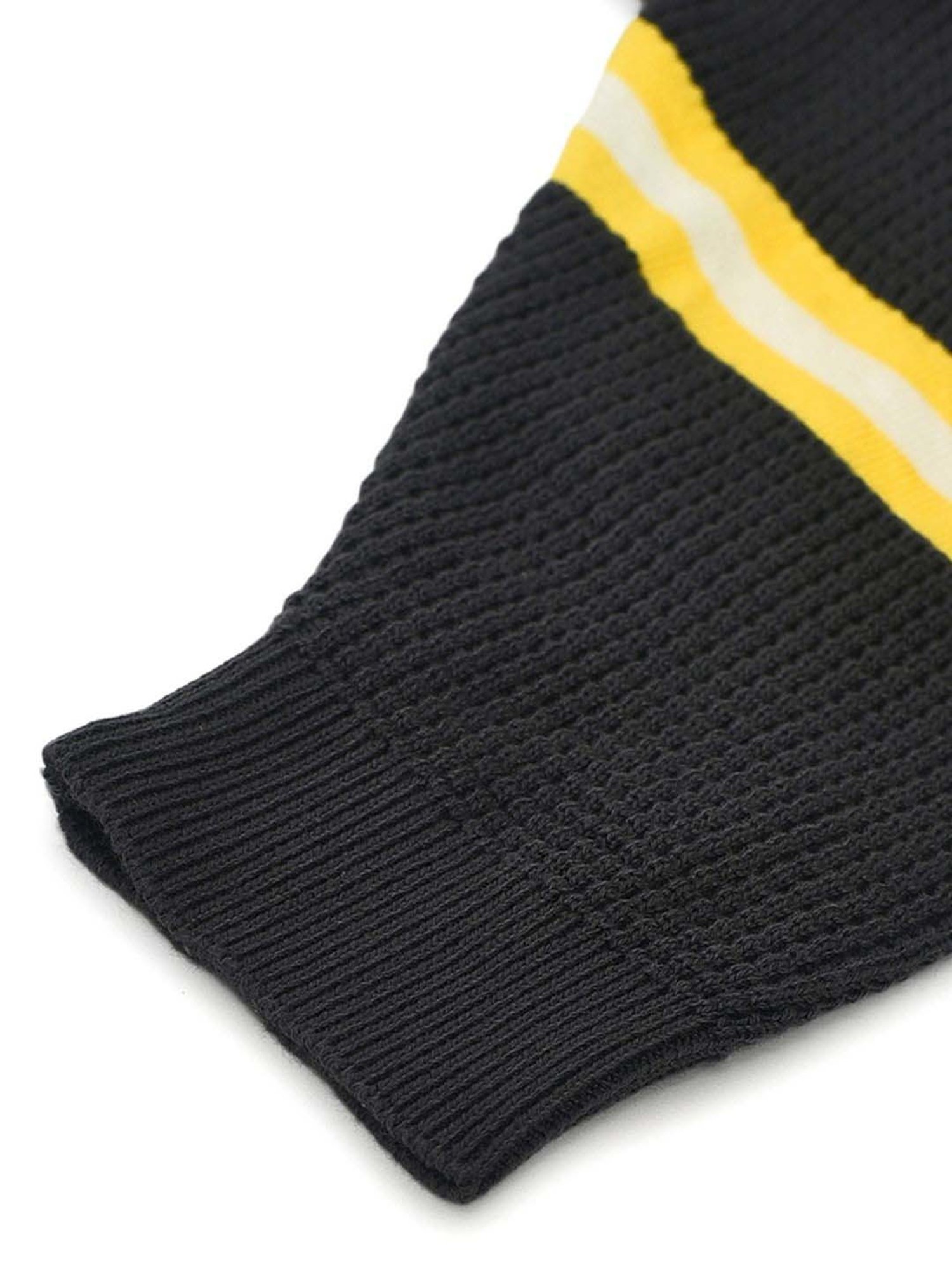 MiArcus Kids Black & Yellow Cotton Color Block Full Sleeves Sweatshirt Set