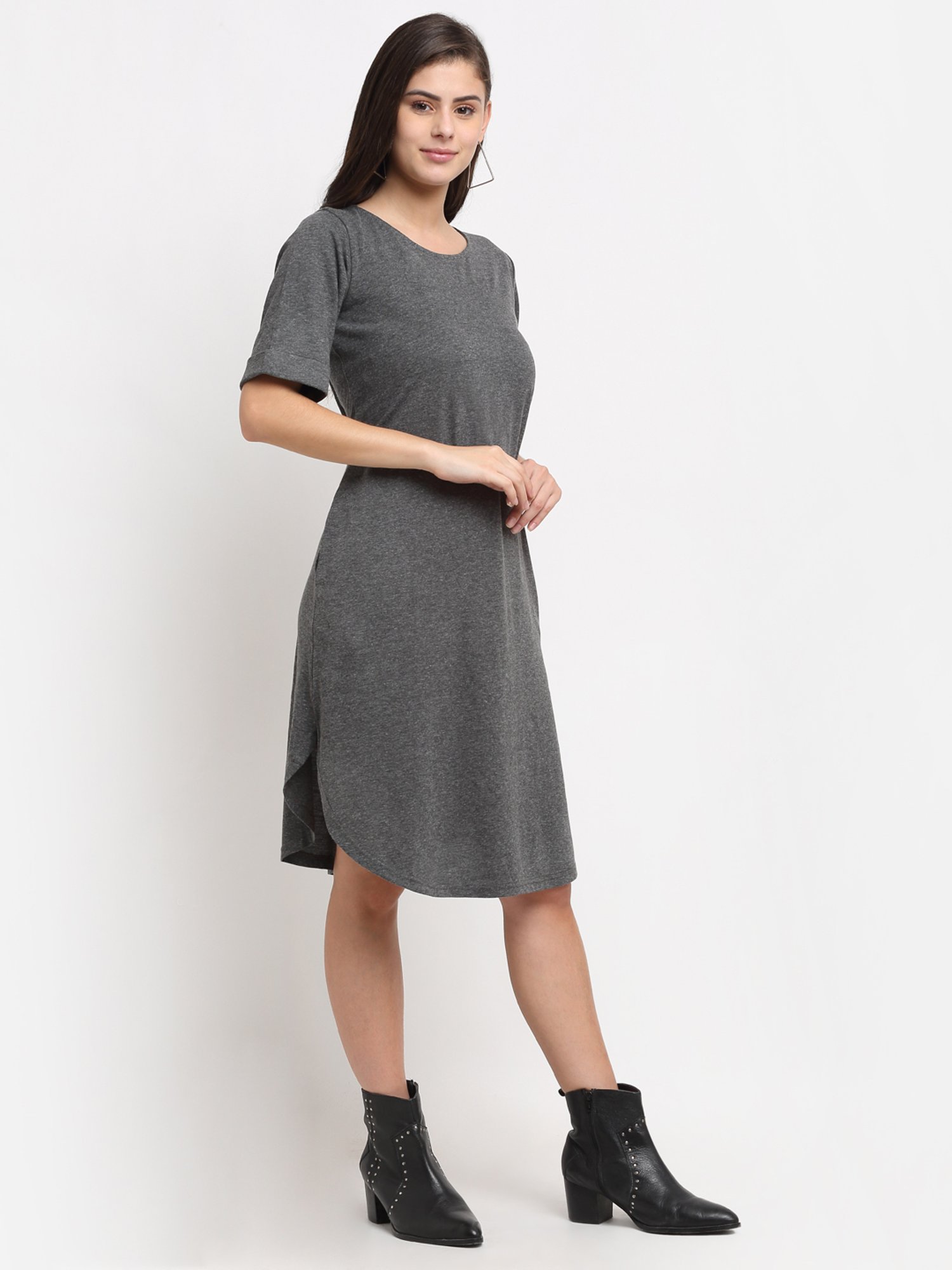 BRINNS Dark Grey Midi A Line Dress