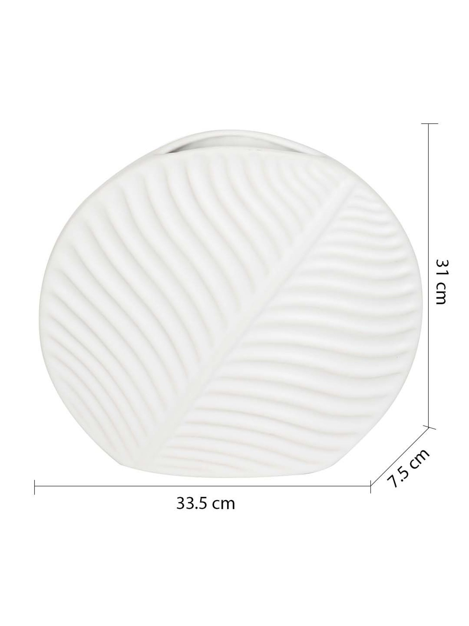 TAYHAA White Ceramic Leaf Shape Vase