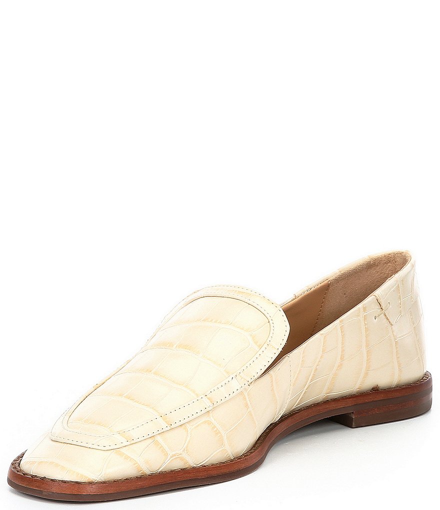 Schutz Hada Croco Print Leather Loafers