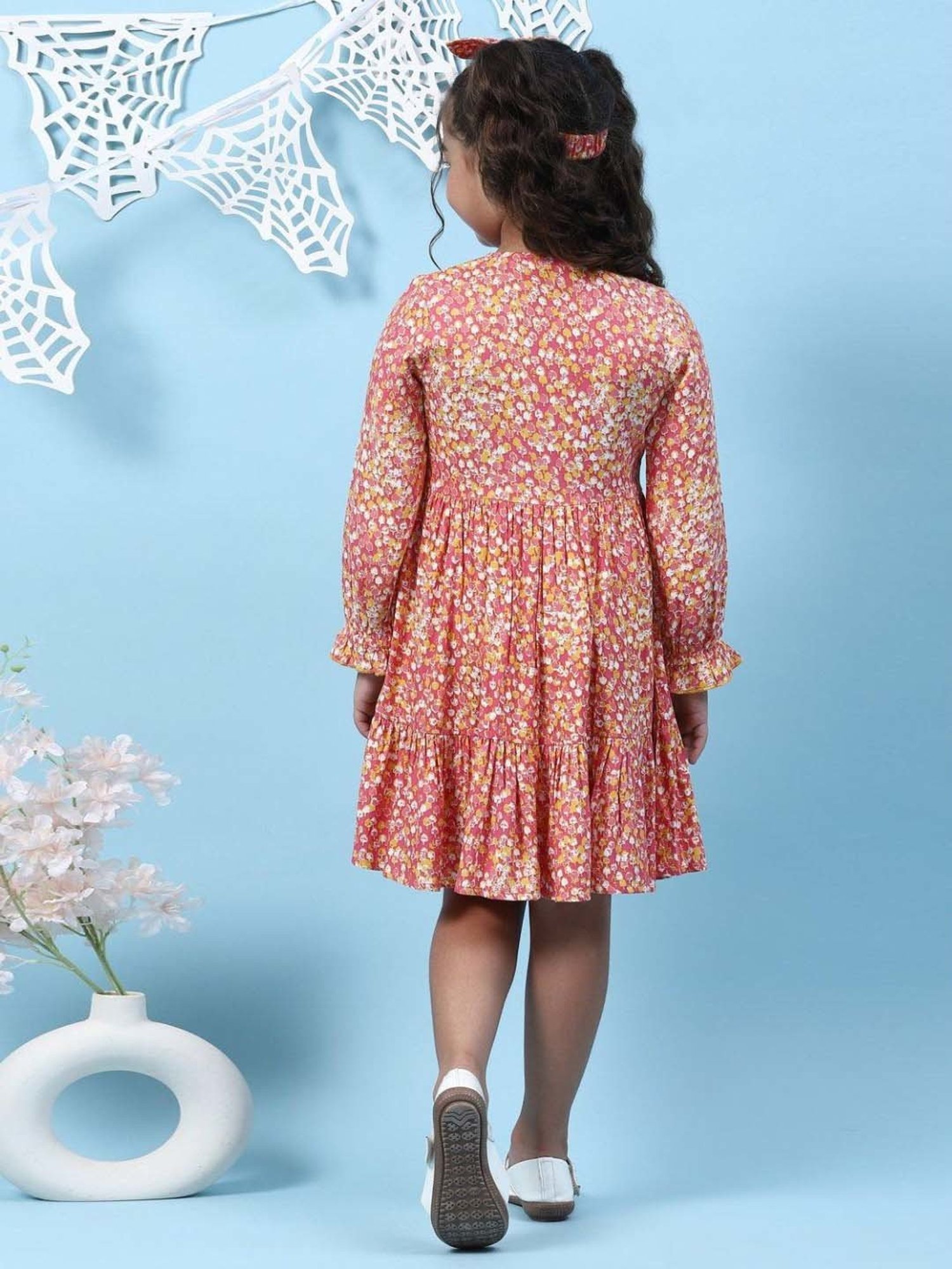 Biba Kids Orange Printed Dress