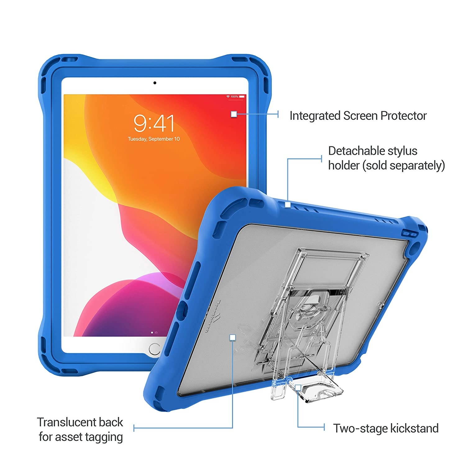 Brenthaven Edge 360 Case for The Apple iPad 10.2 8g and 7g (2021) for School and Office Use - Durable, Rugged Protection with Stand and Screen Shield (Pen Holder Sold Separately)