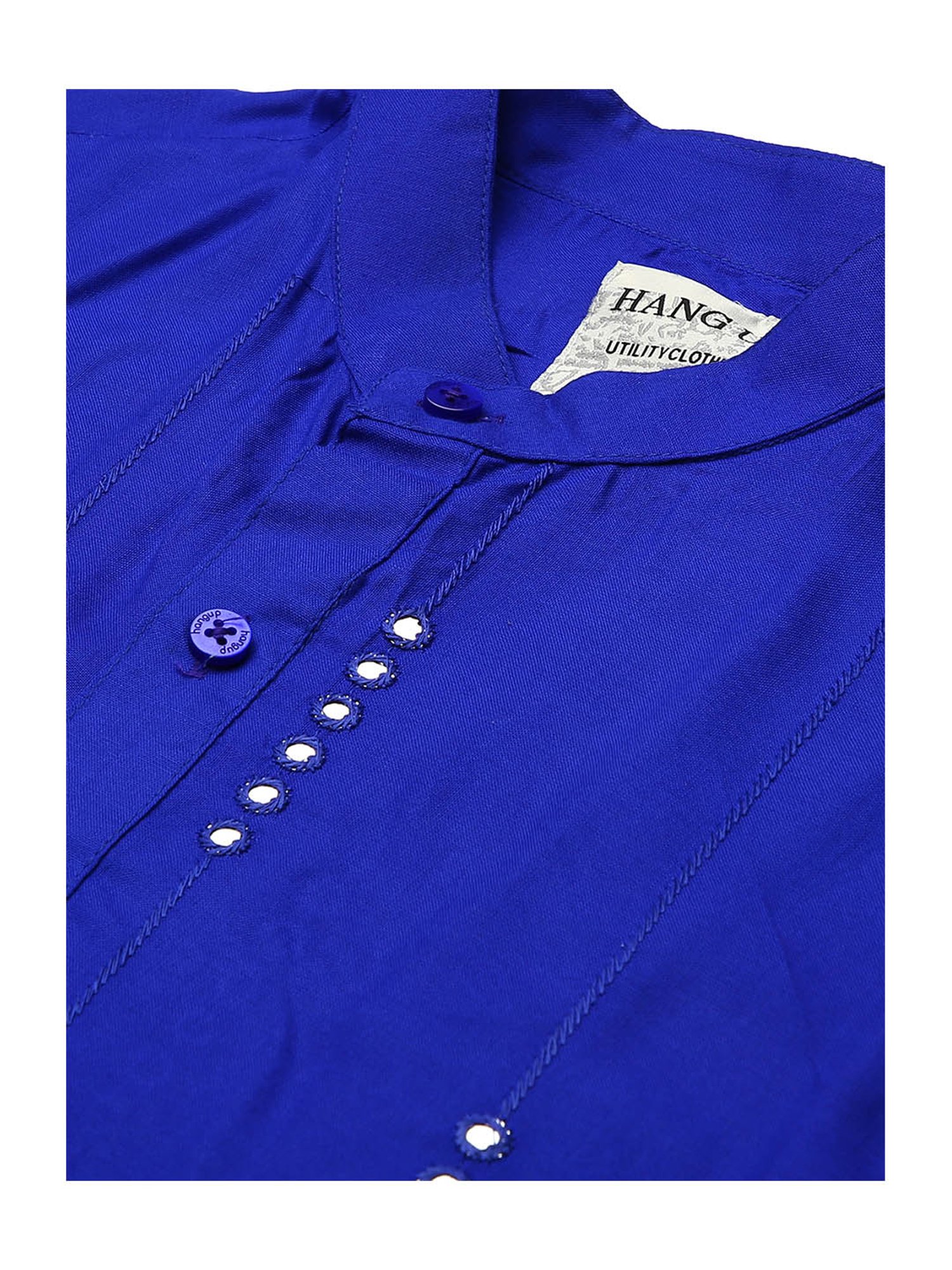 Hangup Blue Embroidered Kurta Set