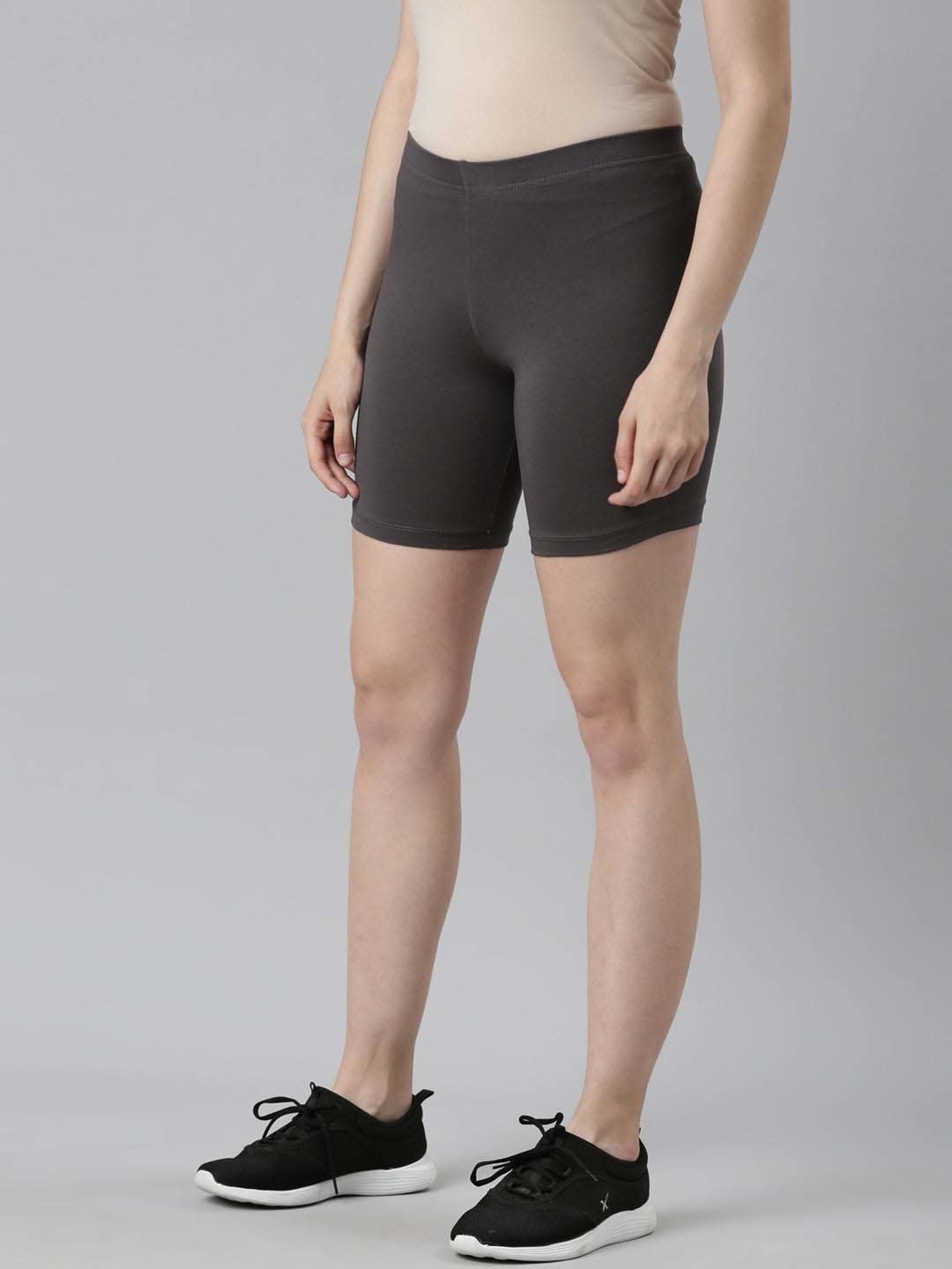 Go Colors! Charcoal Grey Cotton Slim Fit Sports Shorts