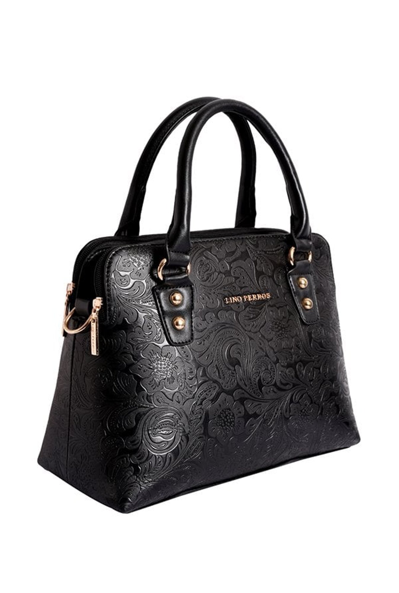 Lino Perros Black Textured Handbag