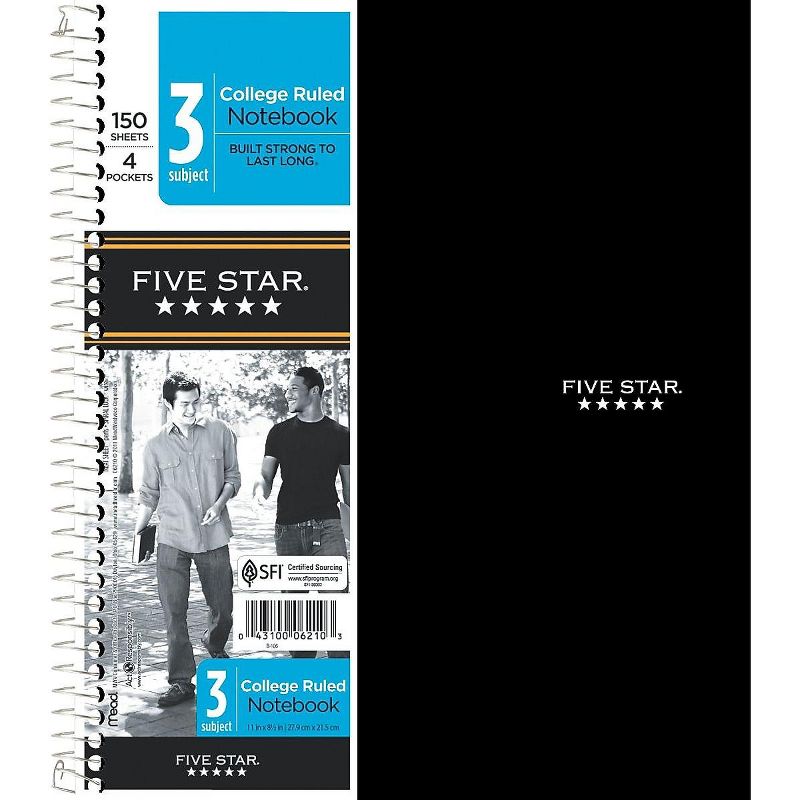 Mead Five Star Wirebound Notebook, 3-Subject 72069