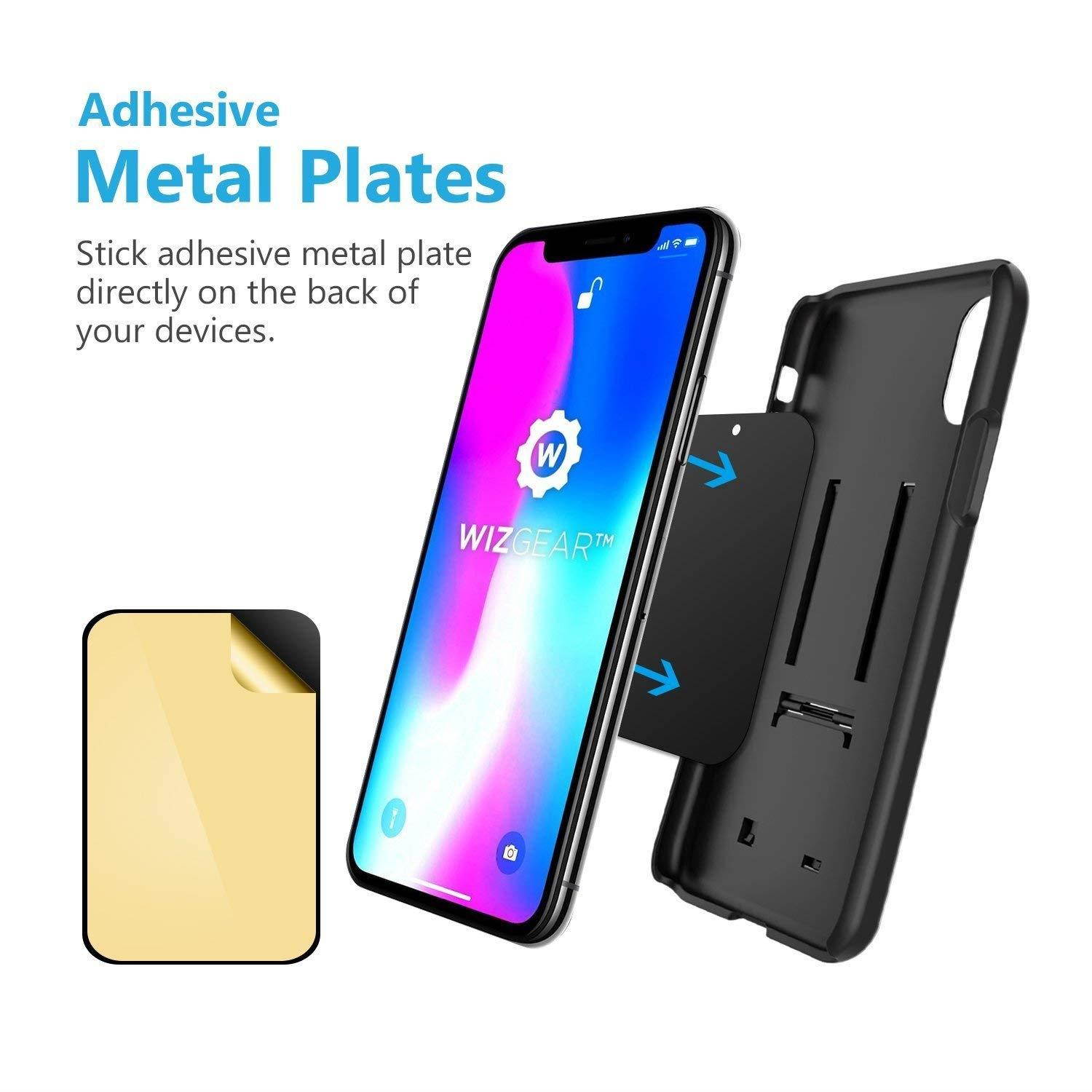 WizGear Universal Flat Stick On Dashboard Magnetic Car Mount Holder for Cell Phones and Mini Tablets with Fast Swift-Snap Technology - Extra Slim