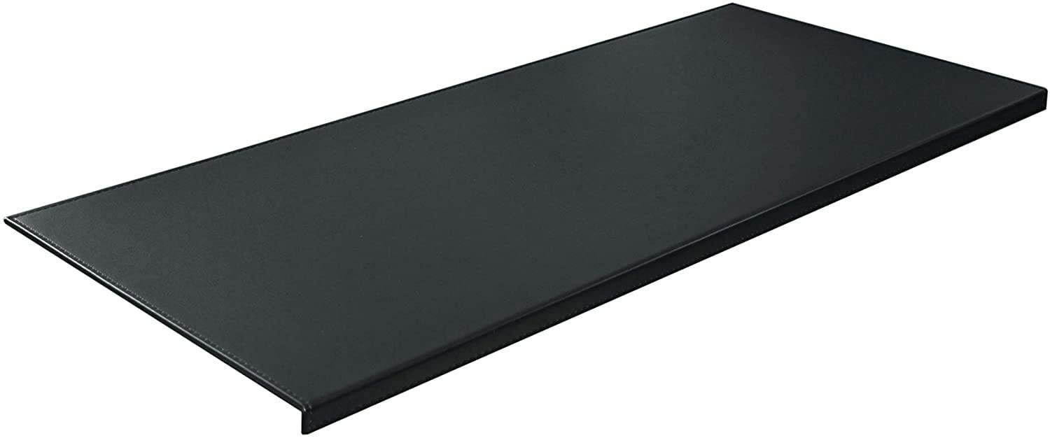 Non-Slip 35.4"x 18.9" Soft Leather Surface Office Desk Mouse Mat Pad with Full Grip Fixation Lip Table Blotter Protector(Black