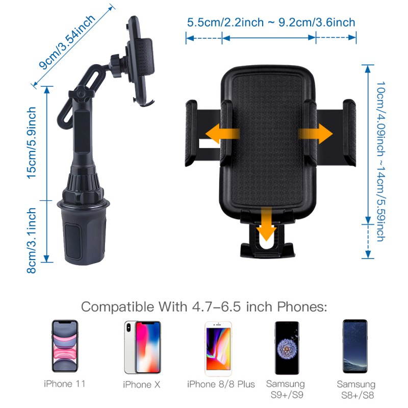 Universal 360&deg; Adjustable Car Mount Cup Holder Cradle For Cell Phone