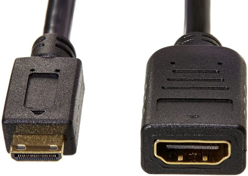 Amazon Basics Mini HDMI Male to HDMI Female Converter Adapter Cable - 6-Inch 1-Pack