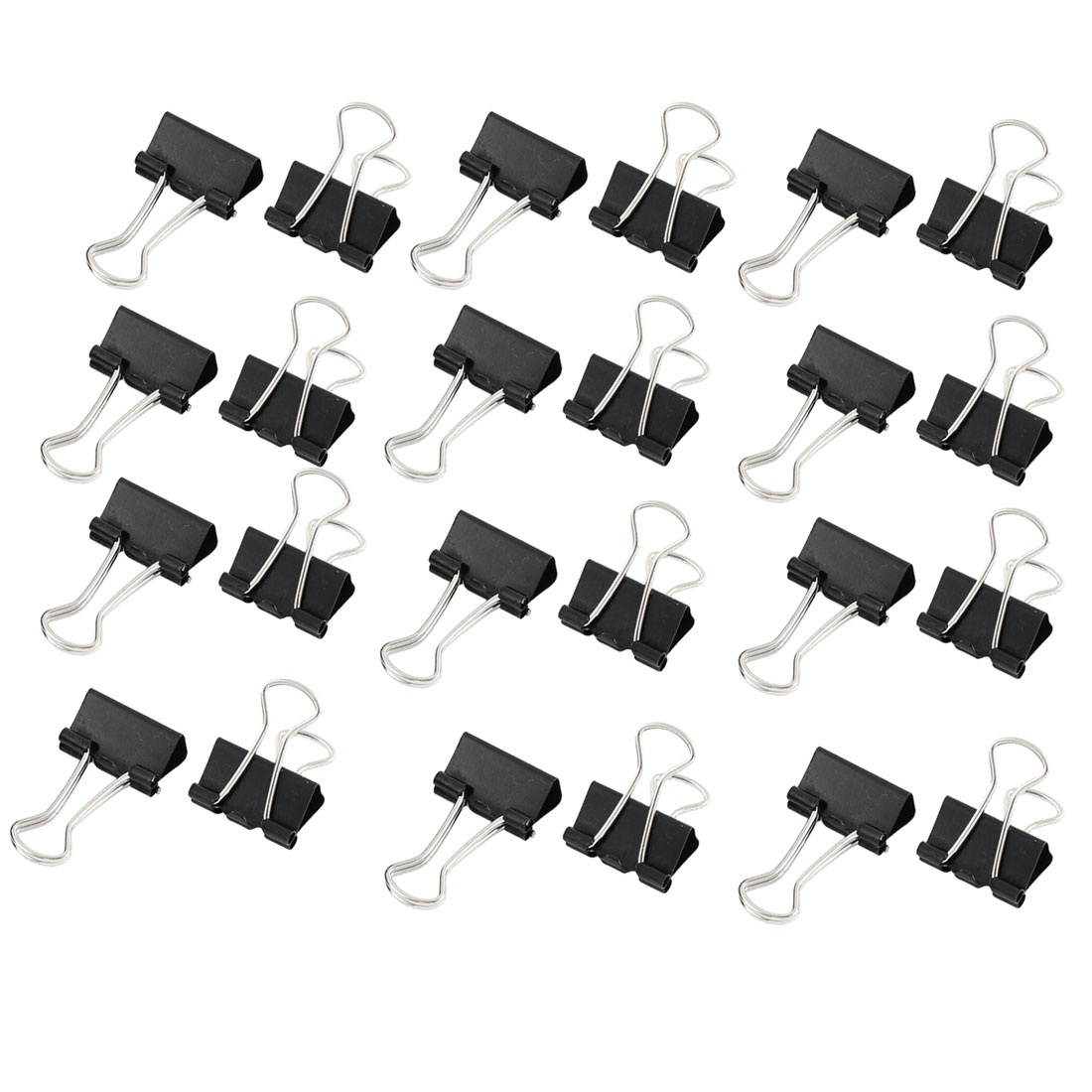 24 Pcs 15mm Metal Desk Paper Document Office Stationery Binder Clips Black