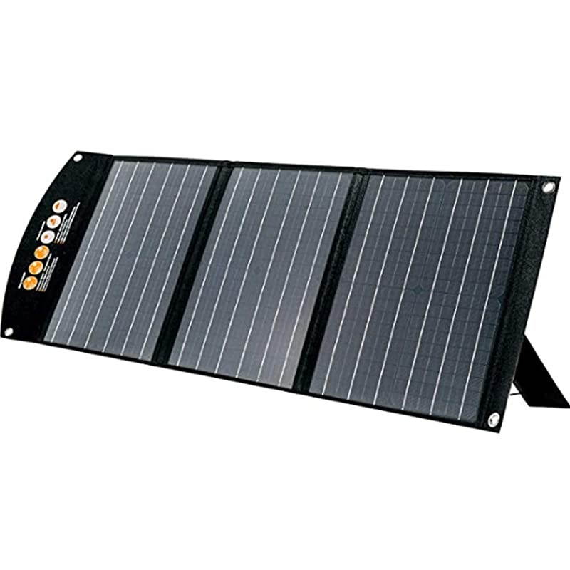 60W Portable Foldable Solar Panel Battery Charger with Dual USB Ports amp 18V DC Output for Portable Generator Power Station Cell Phone GoPro Laptop Tablet GPS iPhone iPad Camera