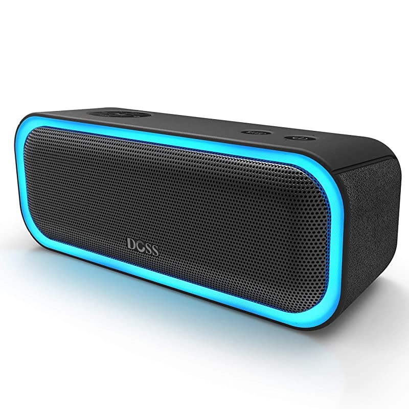 Bluetooth Speakers  SoundBox Pro Portable Wireless Bluetooth Speaker with 20W Stereo Sound Active Extra Bass Wireless Stereo Pairing Multiple Colors Lights IPX5 20 Hrs Battery Life Black