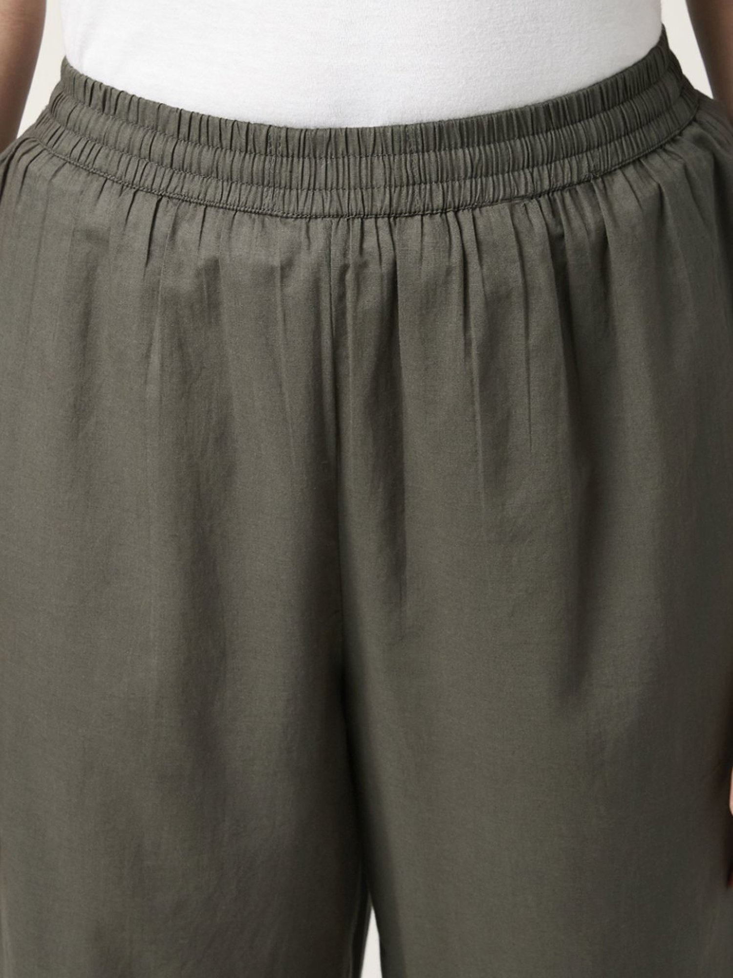 Rangmanch by Pantaloons Grey Cotton Floral Print Kurta Palazzo Set