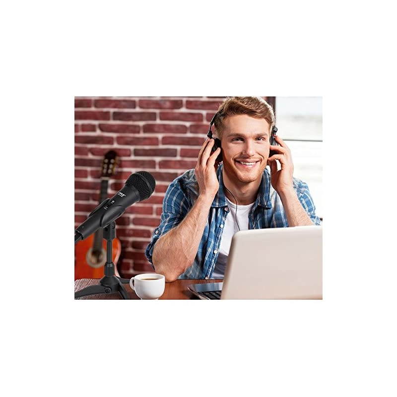 Upgraded USB Dynamic Studio Microphone - Recording Set W Table Tripod Mic Stand & 6.5&rsquo; Cable Plug & Play Home, Professional Studio Vocals & Instrument Audio - Great for Windows & Mac -  PDMICUSB6