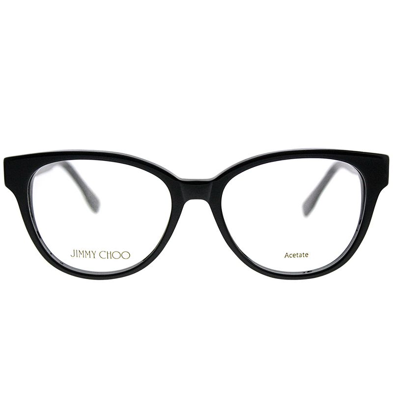 Jimmy Choo  J3L Womens Cat-Eye Eyeglasses Black Spotted 51mm