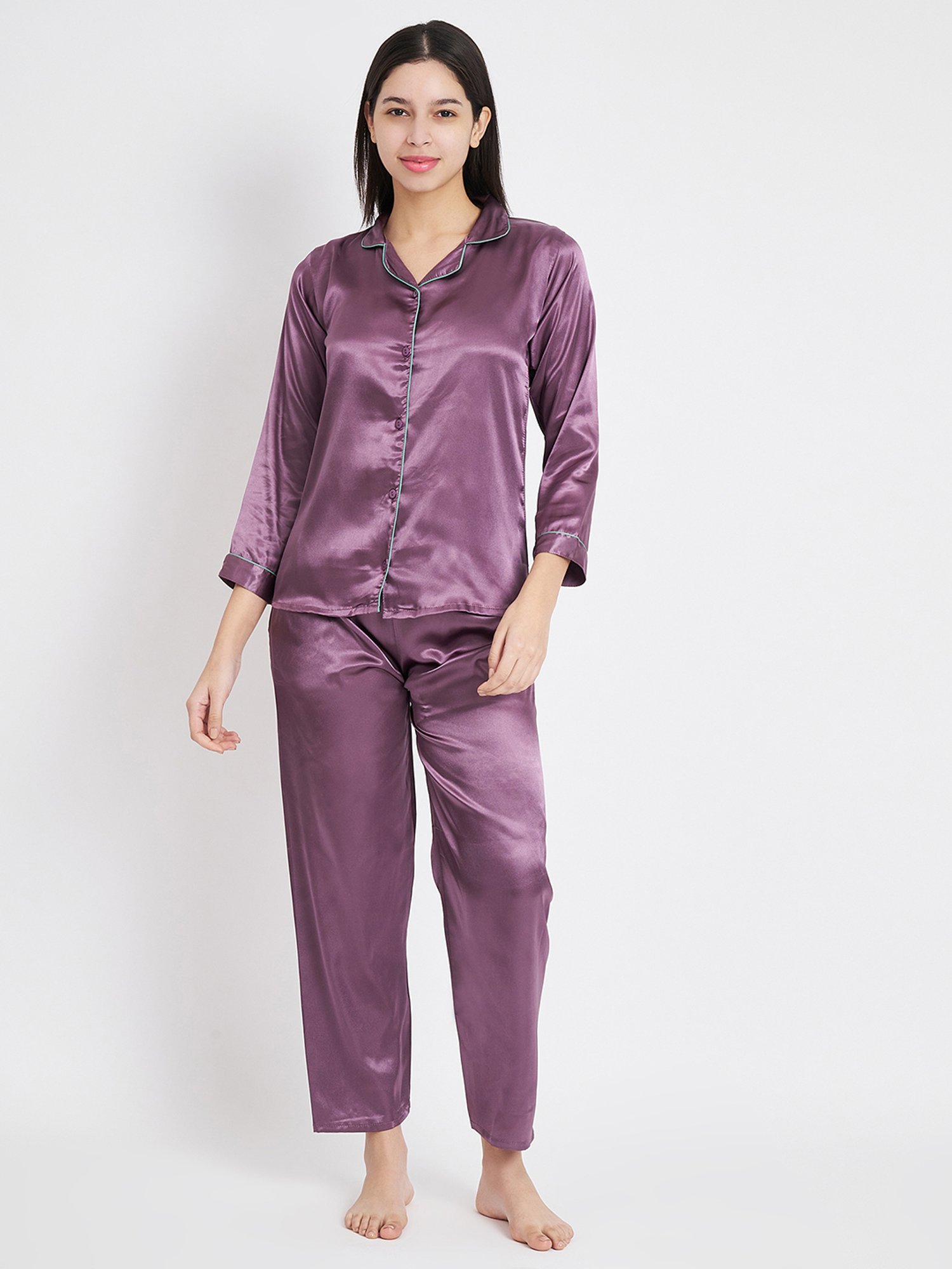 KOI SLEEPWEAR Lavender Shirt With Pyjamas