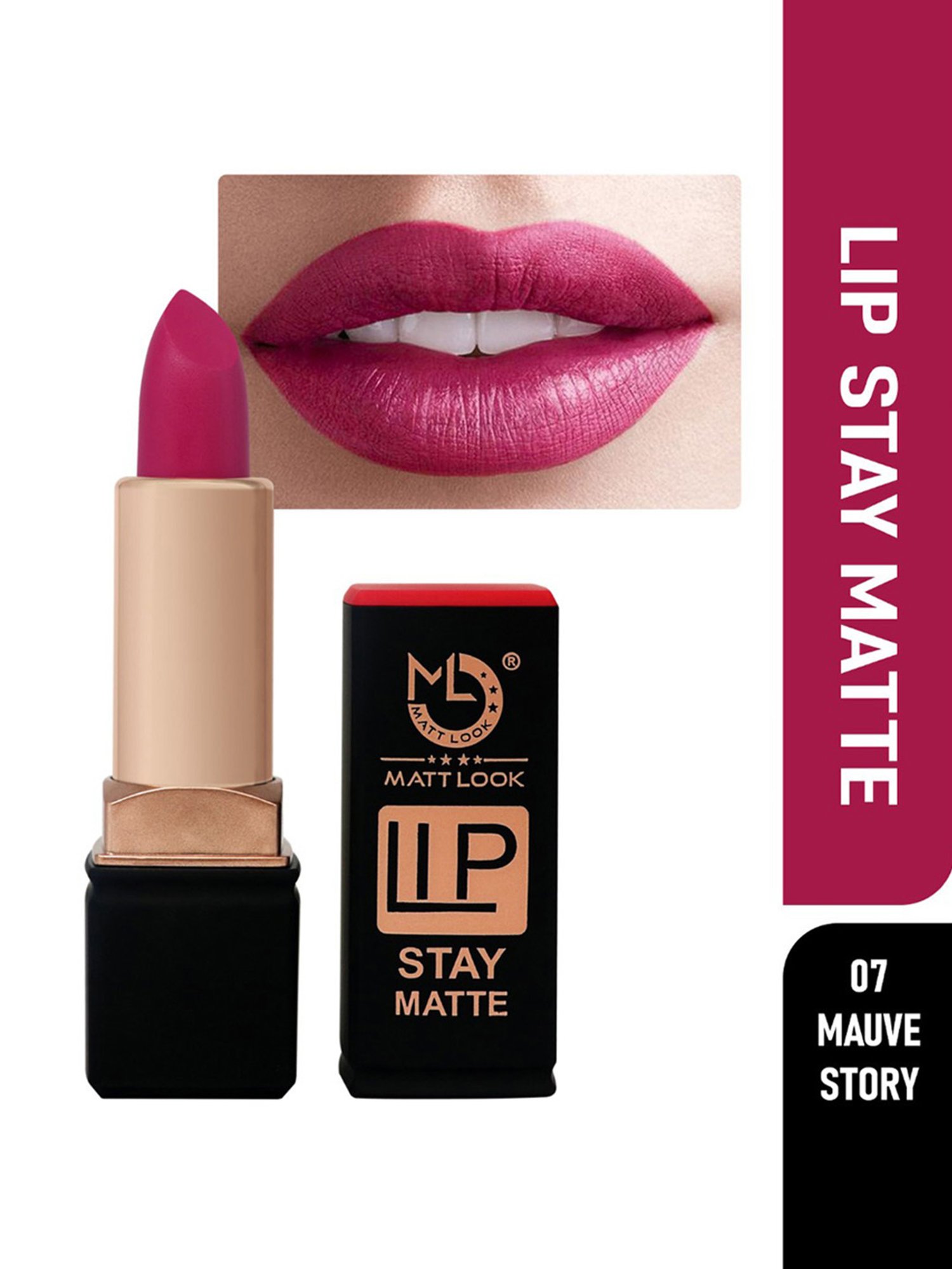 Matt Look Lip Stay Matte Lipstick 07 Mauve Story - 3.5 gm