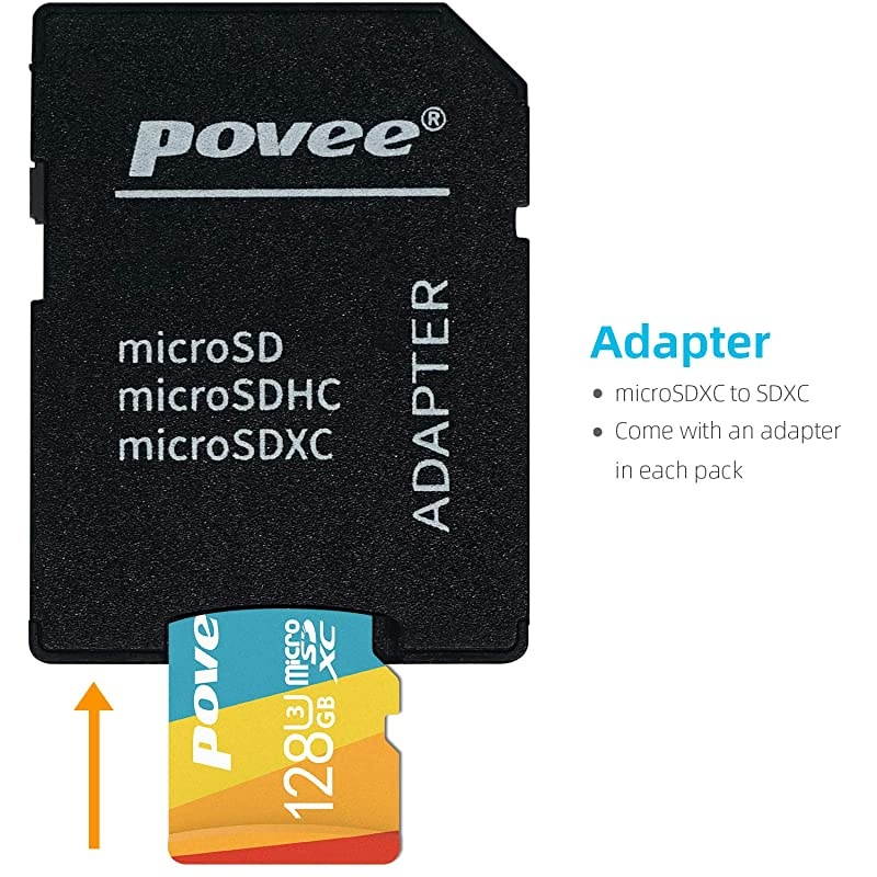 Micro SD Card with AdapterU3 A1 MicroSDXC Card 667X High Speed Up to 100MBs UHSI MicroSD UHS1 Class 10 Memory Card for Android Smartphone Nintendo Galaxy Fire and Gopro