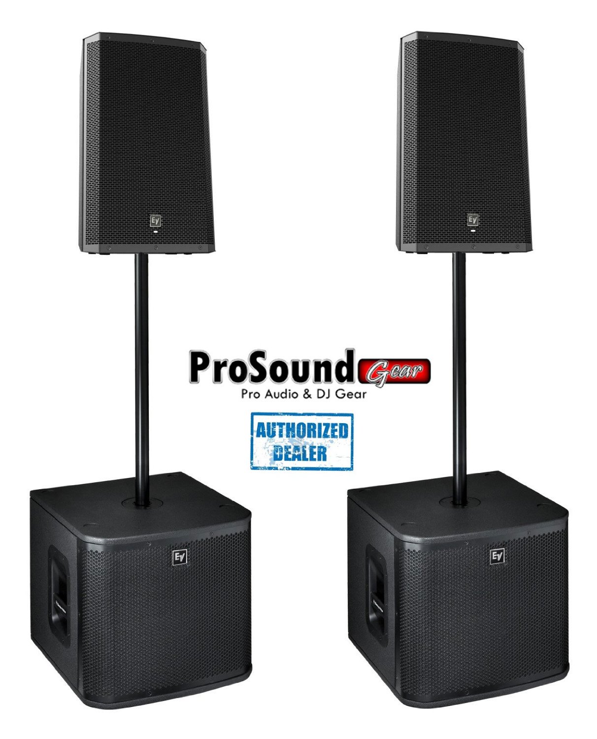 Electro-Voice ZLX-12P 12" 2-Way Powered Loudspeaker (Pair) / (Pair) ZXA1-Sub Subwoofer / (Pair) Speaker Pole /