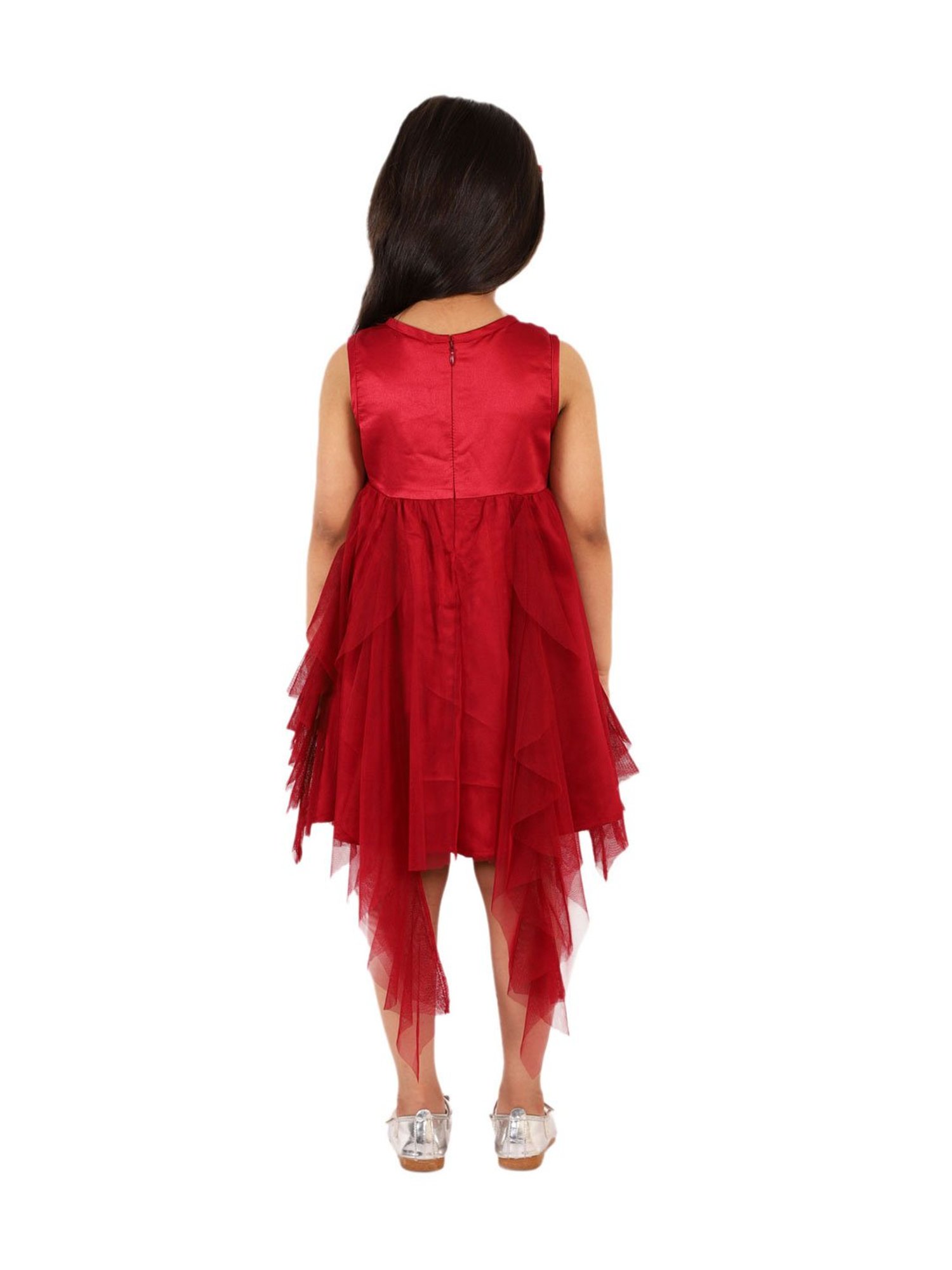 KidsDew Kids Maroon Embellished Dress