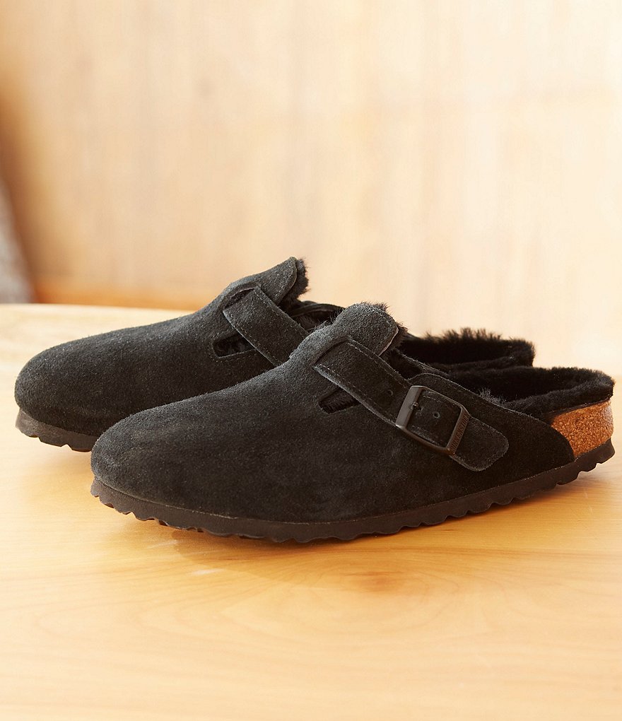 Birkenstock Women's Boston Suede Shearling-Lined Clogs