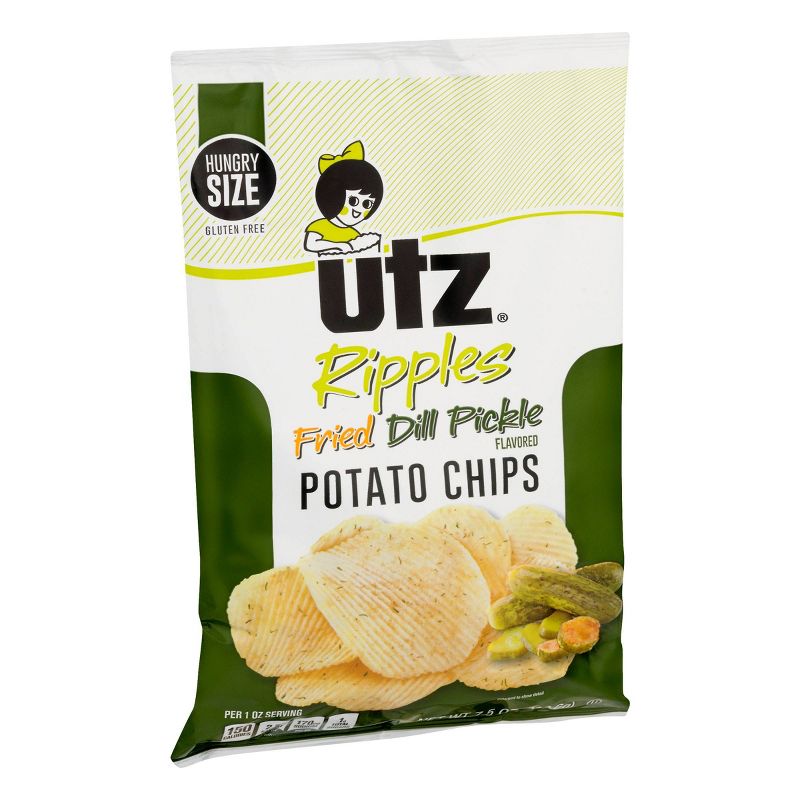 Utz Ripples Fried Dill Pickle Flavored Potato Chips - 7.5oz