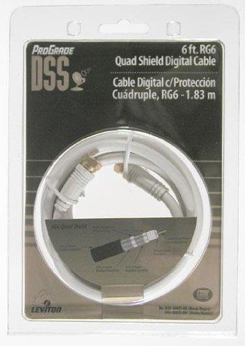 Leviton White RG6 Quad Shield Digital Cable 6-Foot 40871-6W