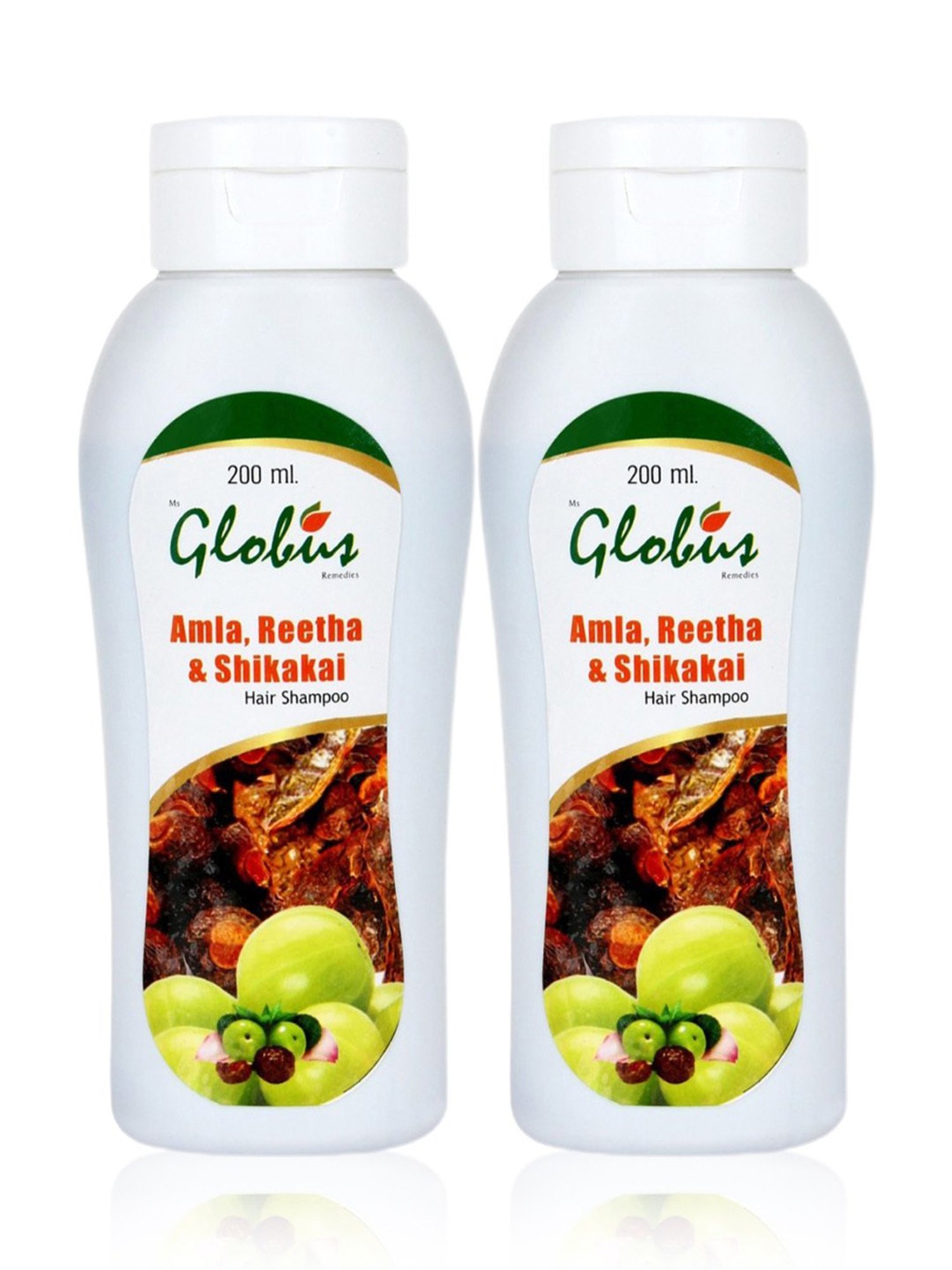 Globus Remedies Amla, Reetha & Shikakai Hair Shampoo - Pack of 2