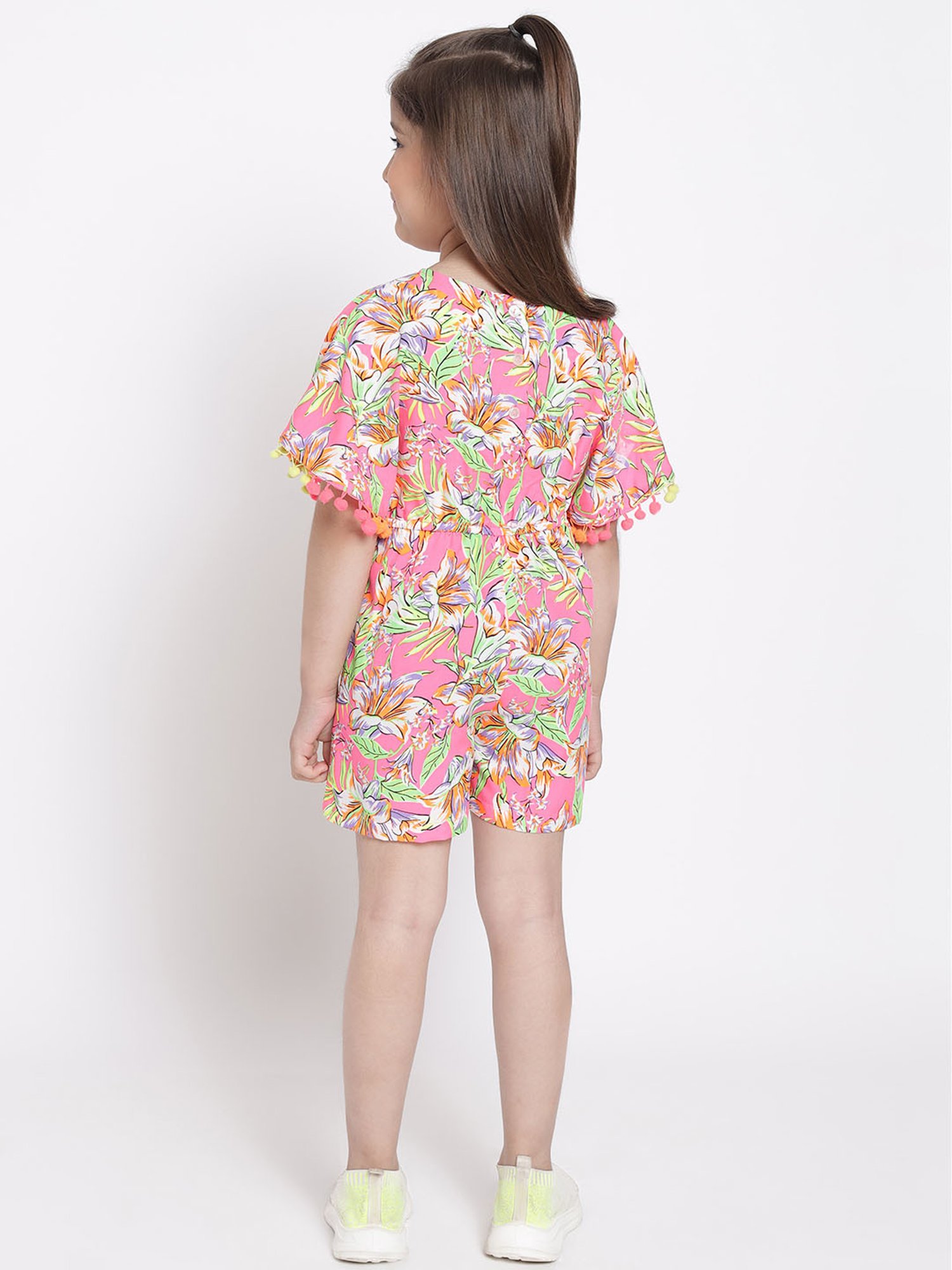 Nauti Nati Kids Pink Printed Jumpsuit