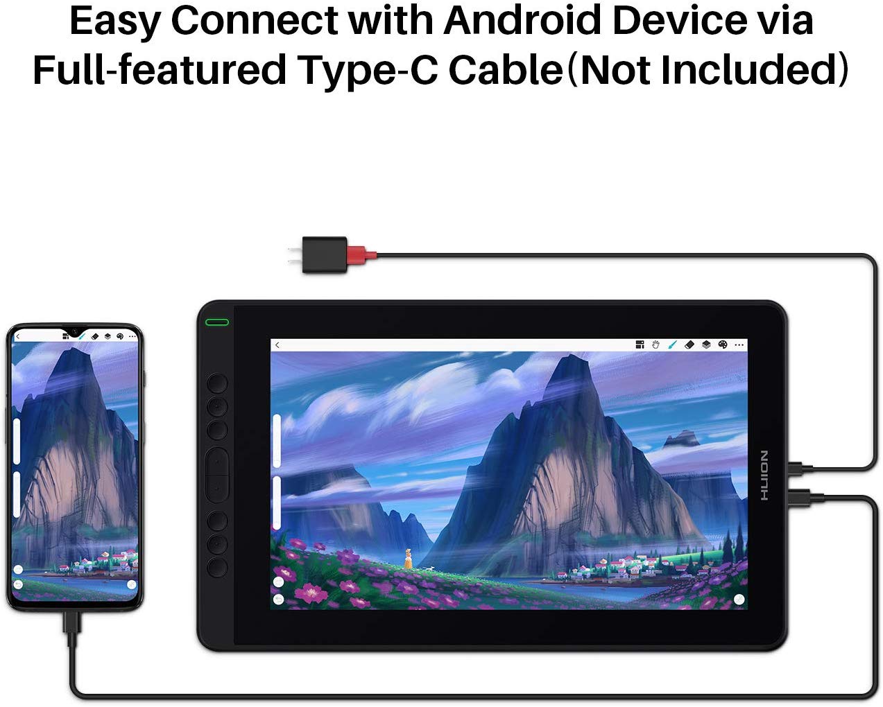 Huion Kamvas 13 Graphics Drawing Monitor 2-in-1 Pen Display & Drawing Tablet Screen Full-Laminated Tilt Function Battery-Free Stylus, 8192 Pen Pressure and 8 Shortcut Keys, Purple (no stand)