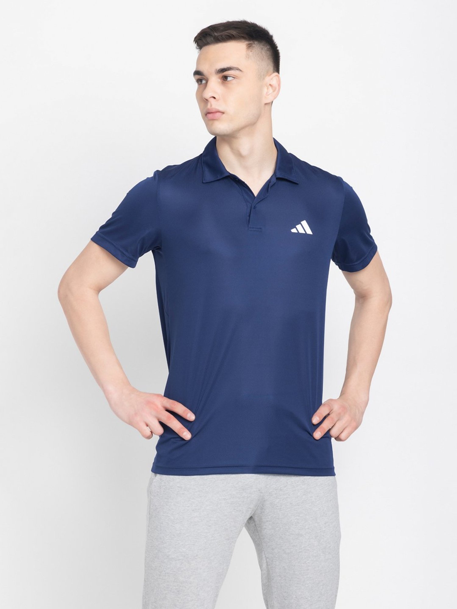 adidas Train Essentials Navy Regular Fit Sports Polo T-Shirt