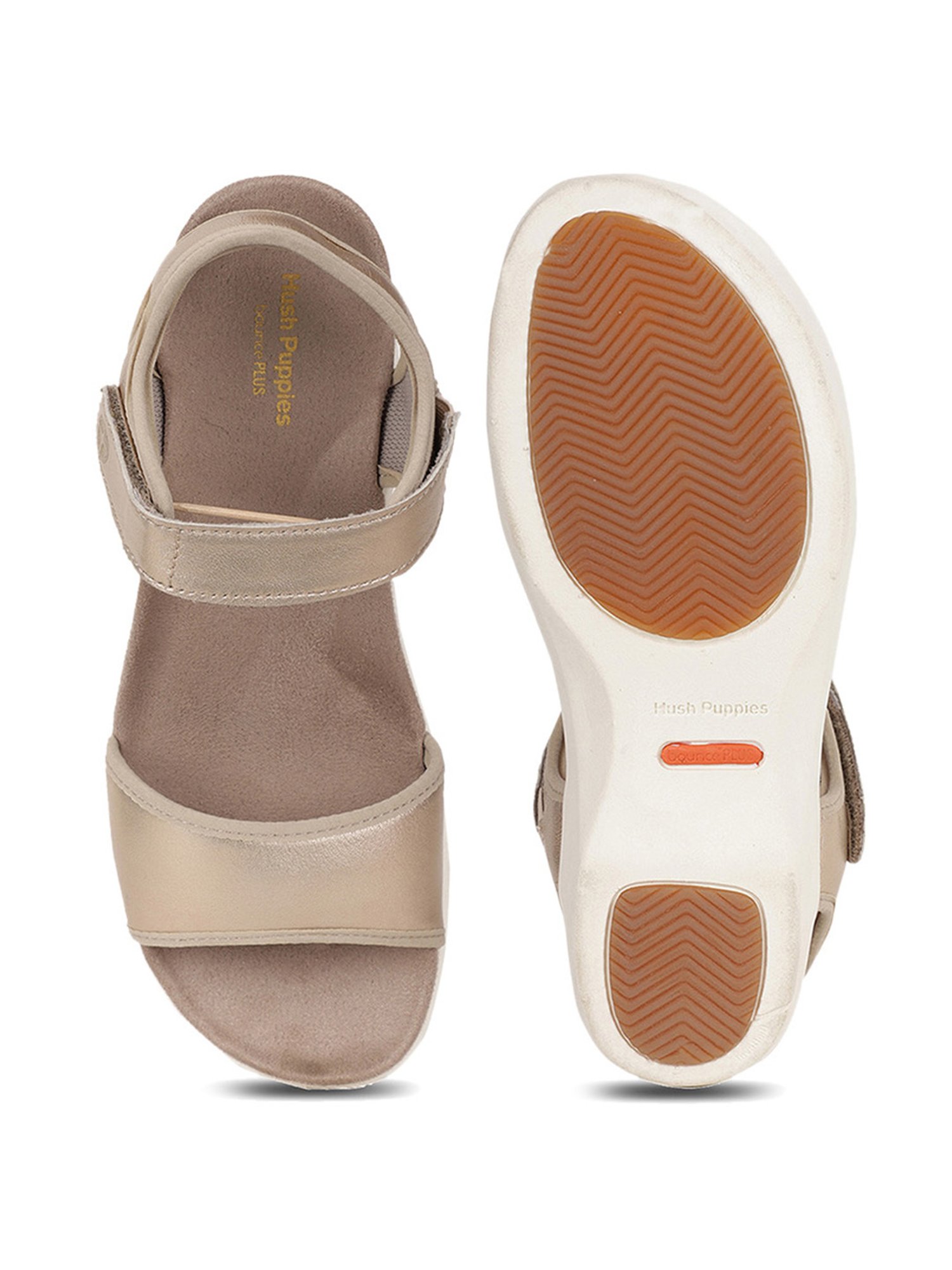 Hush Puppies by Bata Women's Metallic Ankle Strap Wedges