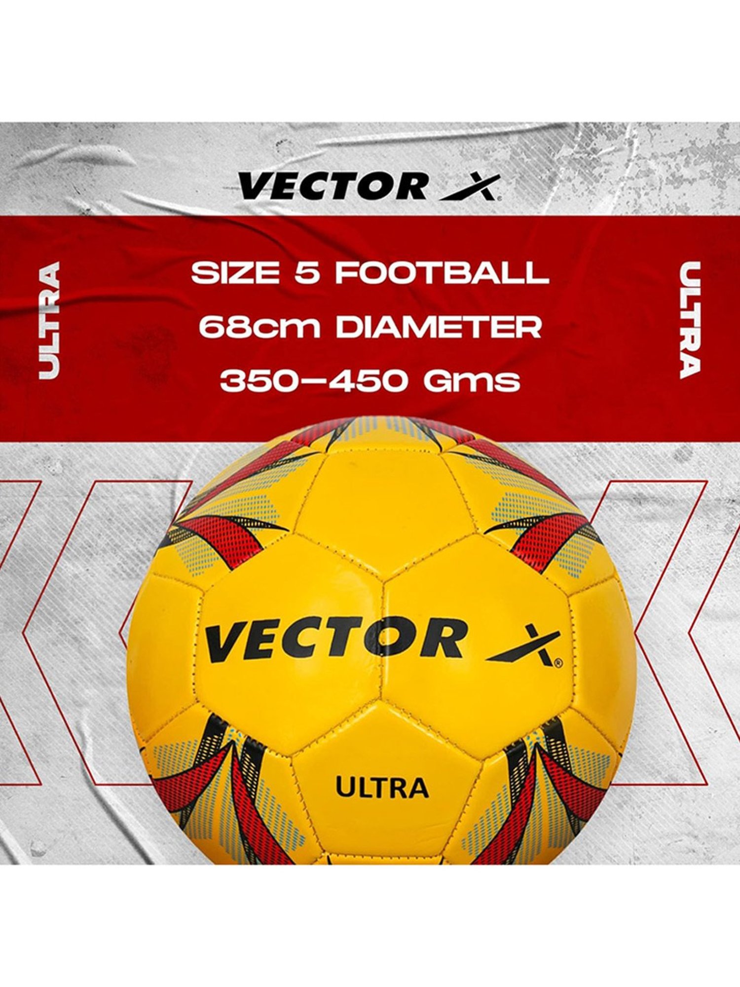 Vector X Ultra Machine Stitched Football (Yellow) Size - 5