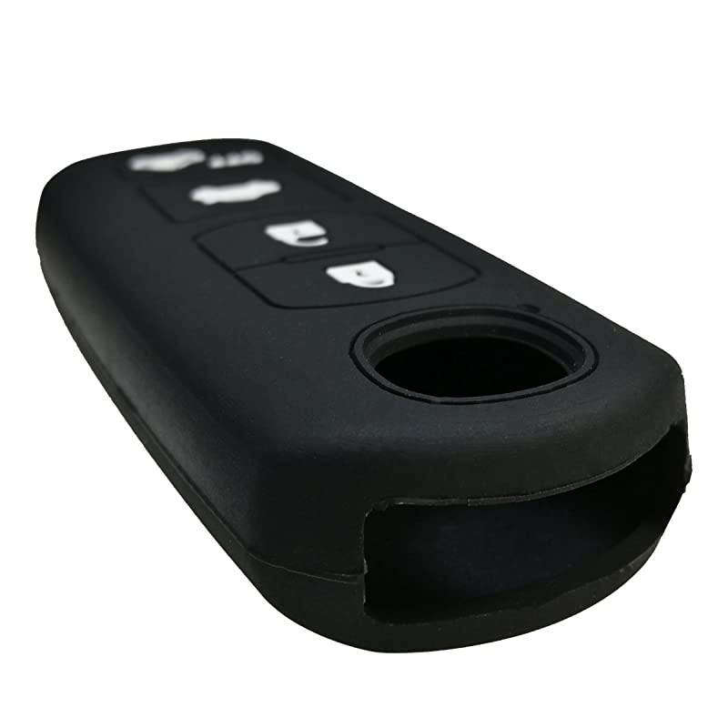 2Pcs Rubber 4buttons Smart Key Fob Full Protector Remote Skin Cover Case Keyless Jacket for 2018 2017 Mazda CX5 CX7 CX9 Mazda 3 6 MX5 Miata Toyota Yaris Black