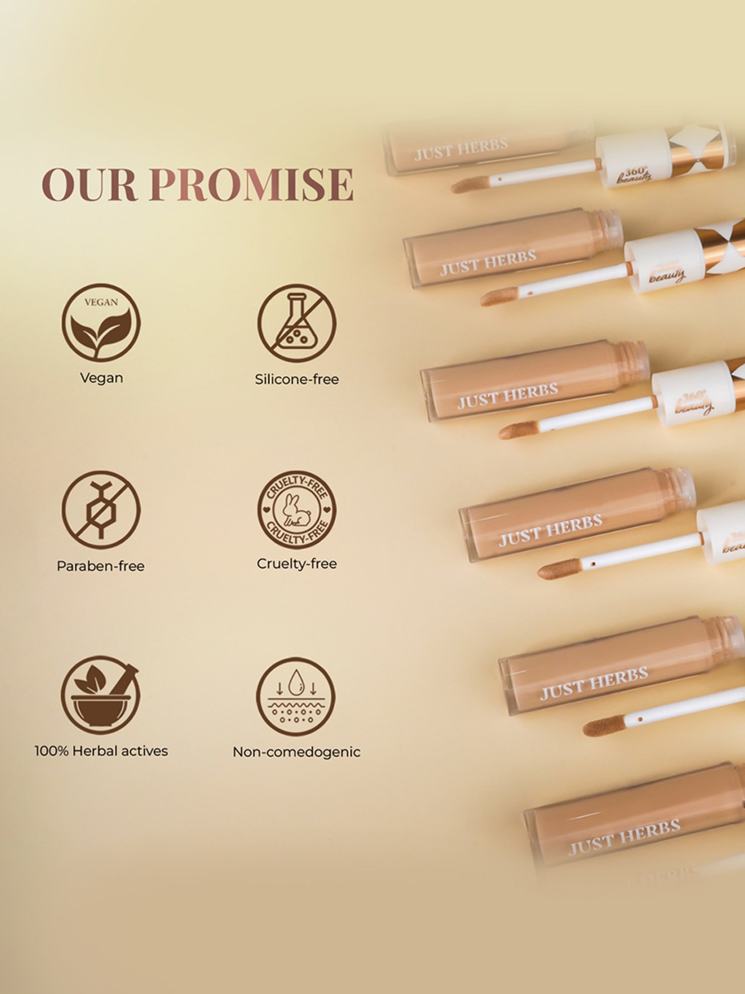 JUST HERBS Brightening & Correcting Concealer 03-Ivory - 6 ml