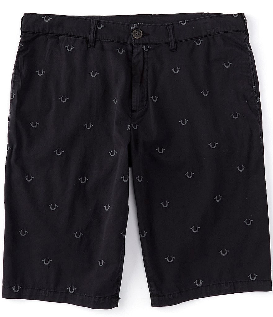 True Religion True Embroidered Horseshoes 13#double; Inseam Chino Shorts
